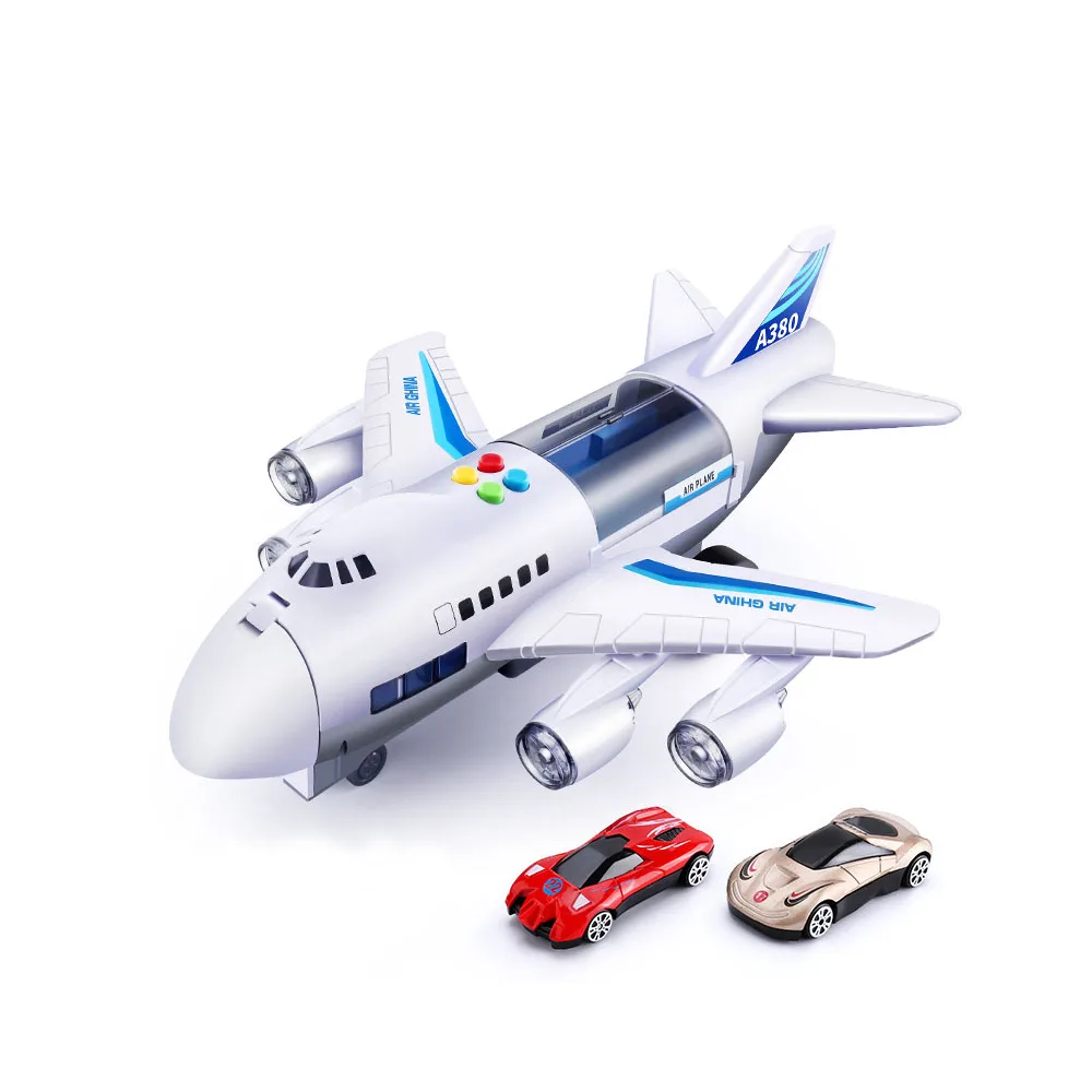 Online Juguetes para niños de simulación pista inercia avión música estroboscópica luz avión comidas y vehículos de juguete avión de pasajeros coche de juguete niños Juguetes