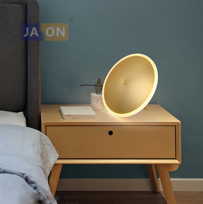 

LED Nordic Iron Acryl Aluminum Minimalism Round Golden UFO LED Lamp.LED Light.Table Lamp.Desk Lamp.LED Desk Lamp For Bedroom