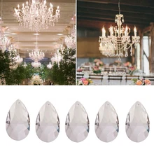 5 шт. прозрачное ожерелье с каплевидными кристаллами кулон 50 мм для свадебной вечеринки Потолочная люстра лампа Декор