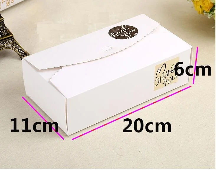 20*11*6 см большая коричневая бумажная Подарочная коробка большая коробка из крафт-картона для свадебного торта белая бумажная коробка для рукоделия - Цвет: Белый