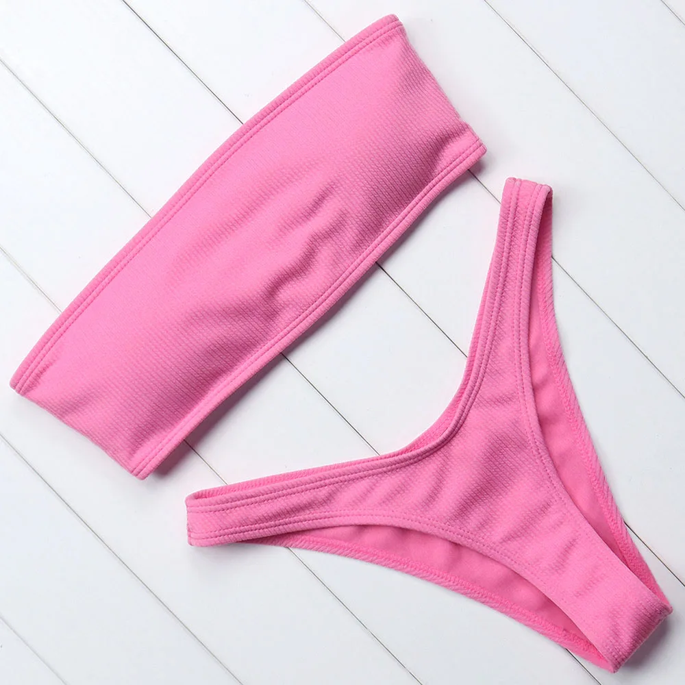 Billige OMKAGI Sexy Push Up Bikinis Set Schwimmen Badeanzug Bademode bademode Badeanzug Frauen Brazilian Bikini 2018