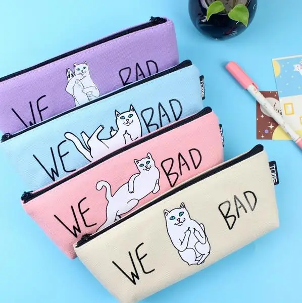 1 шт. чехол для карандашей с изображением Белых Кошек|cute pencil box|case schoolpencil case school |
