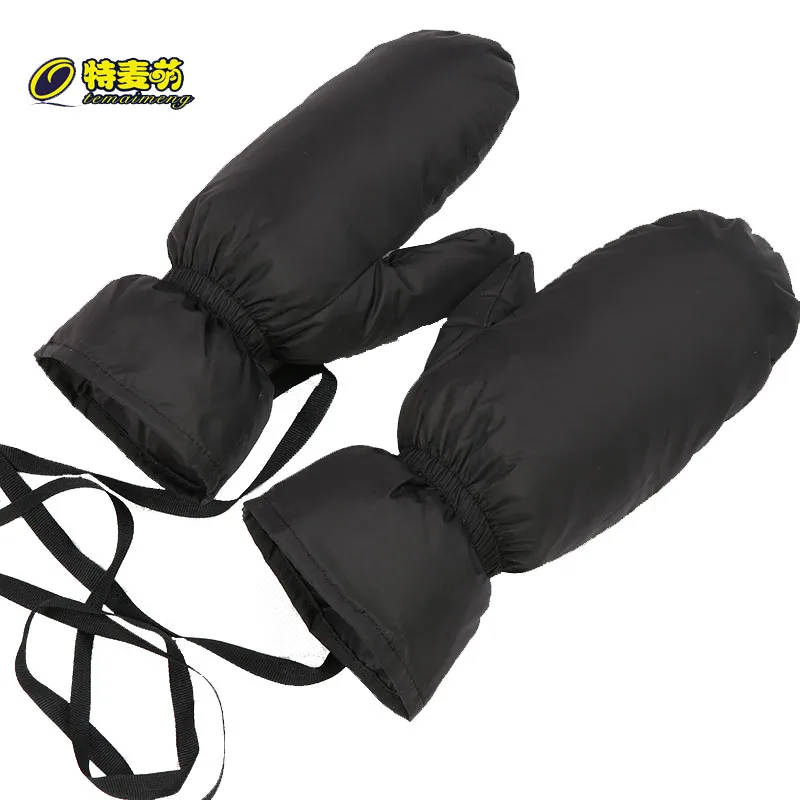 

Women Men Winter Down Mittens Ski Snowboard Motorcycle Driving Gloves Windproof Waterproof Black Warm Gloves