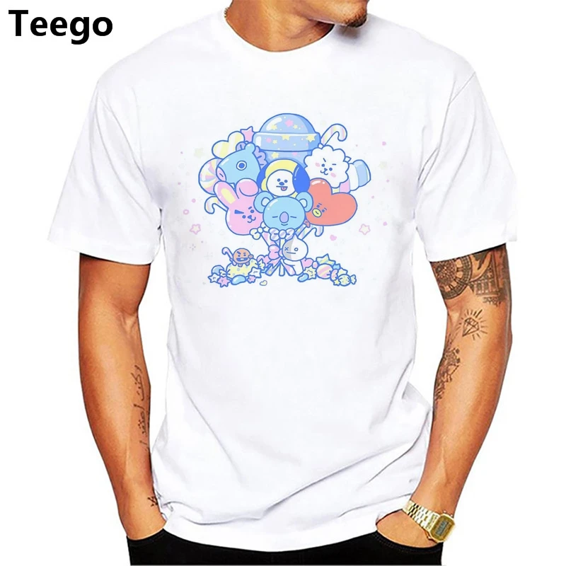 

bt21 T-shirt female harajuku Letters Printed t shirt Short kawaii girl clothing Casual tshirt women tops