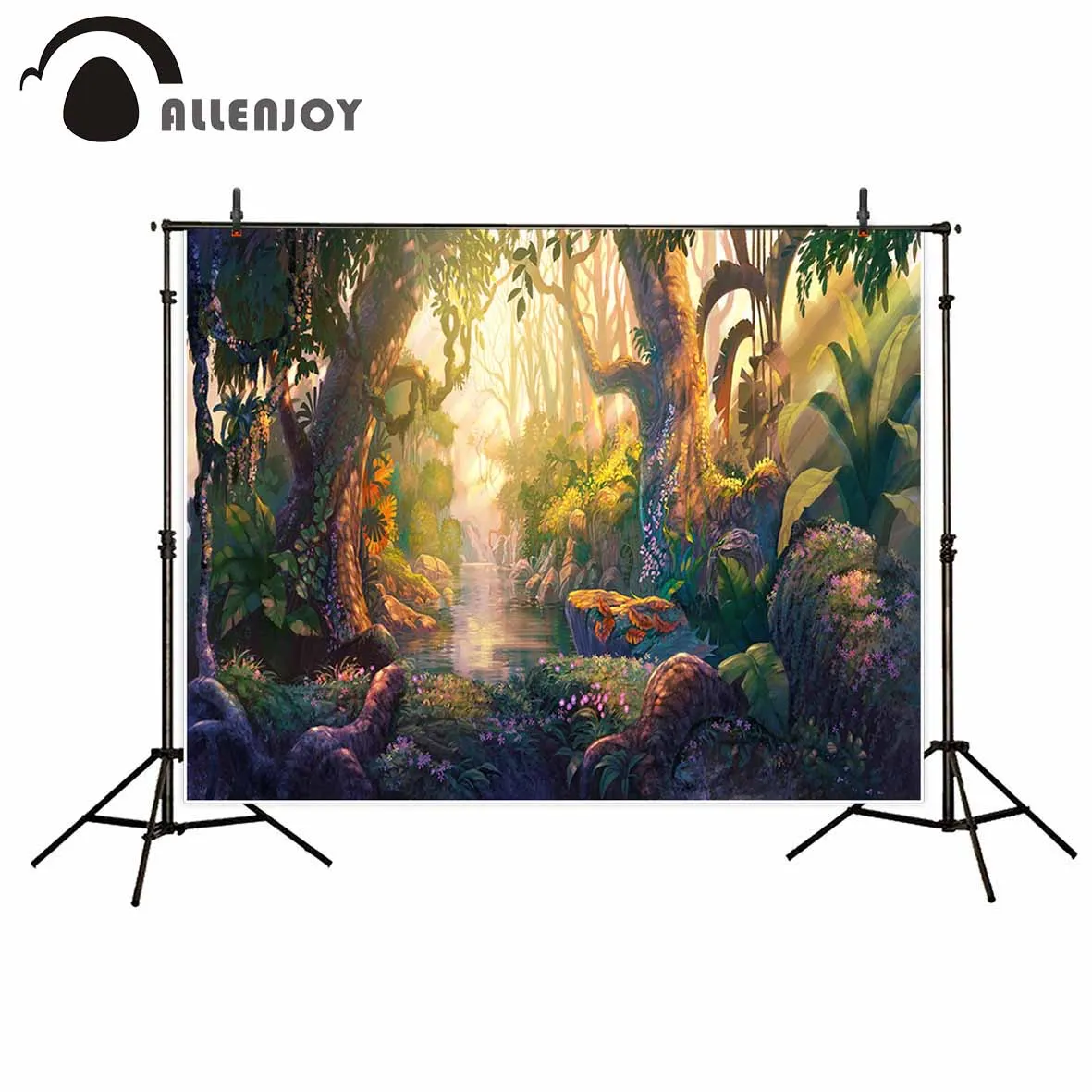 

Allenjoy new arrivals scene photo backdrops Forest pure green quiet river background photocall photo printed excluding stand