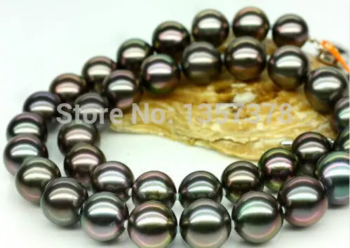 

FREE SHIPPING>>>@ bjc00008 PERFECT ROUND 18"10-11MM TAHITIAN BLACK RED PEARL NECKLACE
