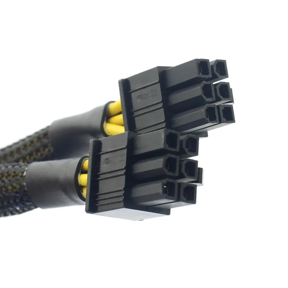 XT-XINTE Power Cable 1 to 2 Ports 8Pin to Dual 6Pin Cables Video Graphic Card CPU Cable 18AWG Wire 20cm for Miner BTC Mining