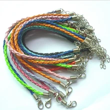 Европейский модный самодельный кожаный браслет цепочка из змеиной кожи Подходит для бусин 100 шт смешанных цветов 18+ 5 см