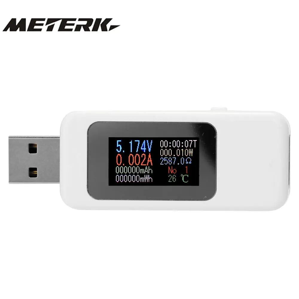 Цифровой цветной ЖК дисплей USB тестер напряжения тока повторное зарядное