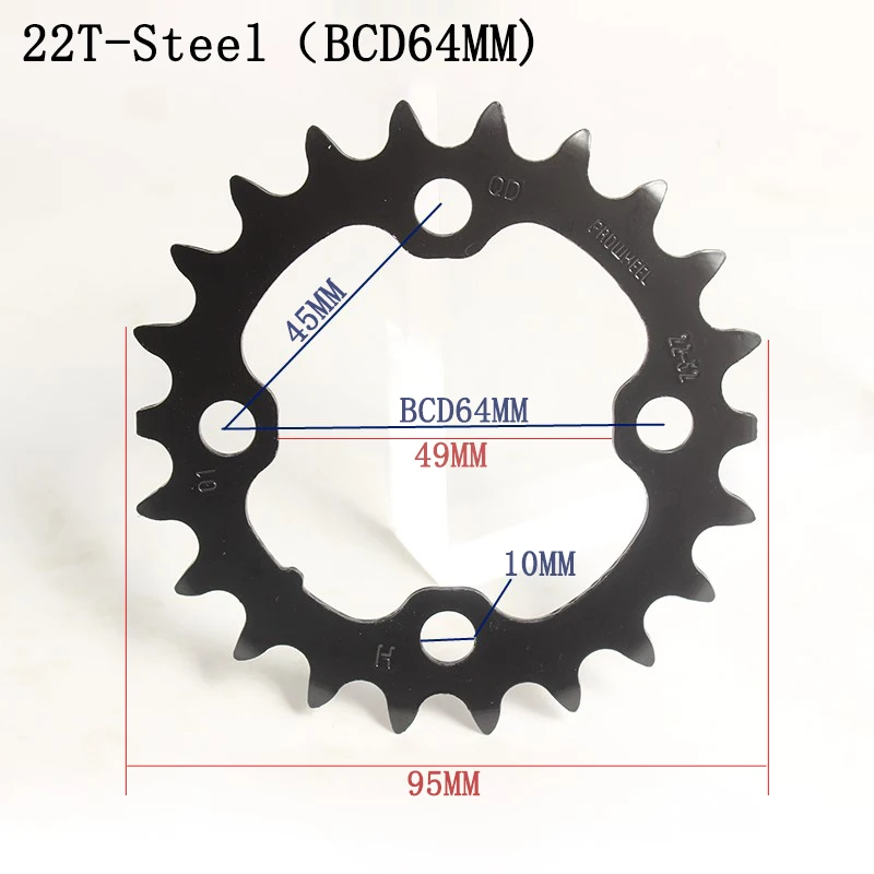 Prowheel 7/8/9 Скорость BCD96mm 40T30T звездочка цепной передачи BCD64 мм 22T MTB дорожный велосипед диаметра окружности болтов(цепное колесо диск зубчатое колесо цепной передачи зуб срез