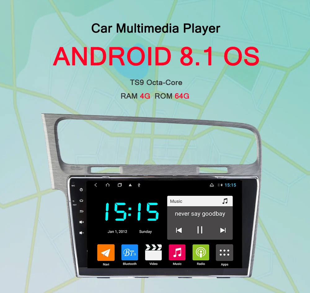 Best AUTOTOP 10.1" Android 8.1 Touch Screen Bluetooth Car Radio GPS Navigation For Volkswagen/Golf 7 2013-2018 Multimedia/DVD WiFi FM 0