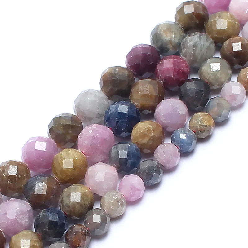 

Natural Stone Beads Faceted Ruby Sapphire Stone Beads For Jewelry Making 15inches 5/7/8mm Spacer Beads Diy Jewelry