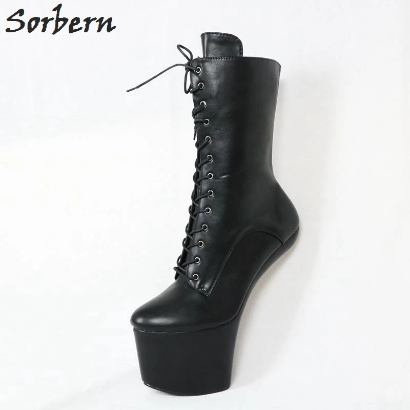 Sorbern/женские ботинки на толстом каблуке 20 см; Botines Mujer на шнуровке; ; ботинки на платформе; bottes femme; большие размеры; цветные ботинки на заказ