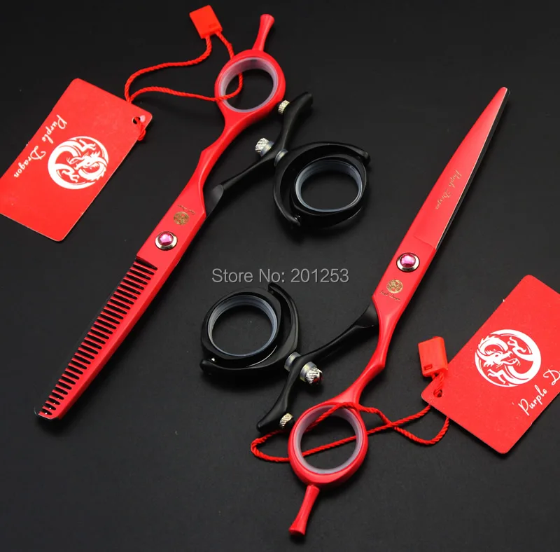 

360 Degree Rotation Cutting Scissors&Thinning Scissors Fly Hair Shears Kits for Salon Barber JP440C,6Inch,2 Colors LZS0434