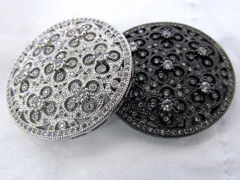 

Flower Micro pave Diamond Pave CZ roundel Pendant, peace, gunmetal silver round Charm beads multi strand connector 40mm 2pcs