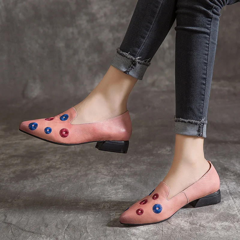 

women 2019 genuine leather flat heel slip on driving shoes spadrilles moccasins flower handmade loafers sapatilha creepers S921