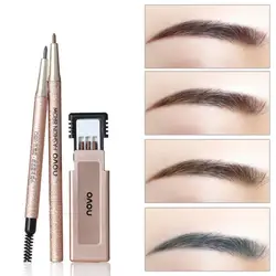 2018 новый Pro Eye Brow Makeup Kit с заправкой легко носить пигмент коричневый серый водостойкие карандаши для бровей с трафаретами