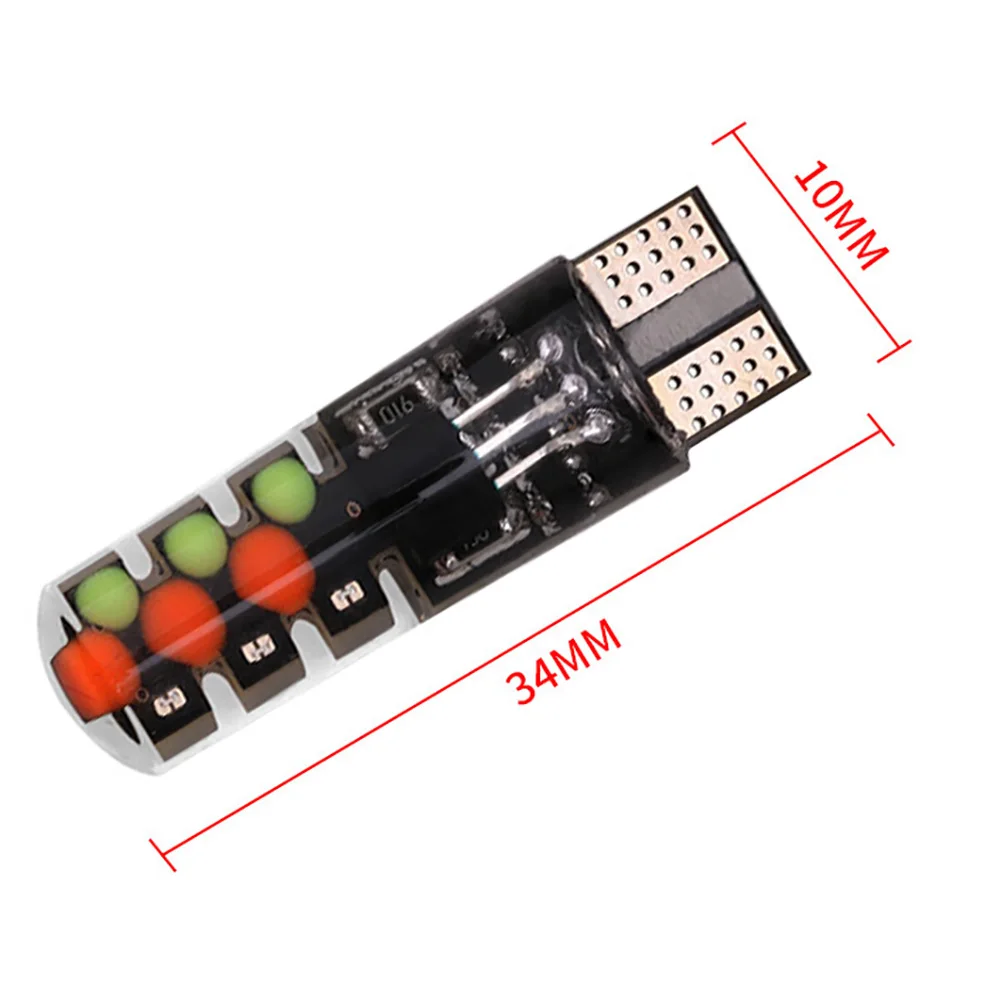 Светодиодный W5W T10 RGB габаритный фонарь Новый универсальный автомобильный COB 12SMDs