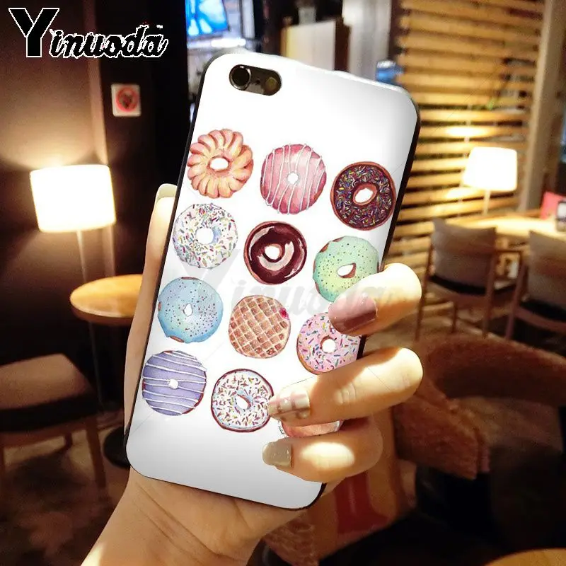 Yinuoda i love you donuts Customer черный силиконовый мягкий чехол для телефона iphone 8 7 6 S Plus 5 5S SE XR X XS MAX Coque Shell