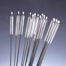 10 шт. детская бутылка для комления молоком Питьевая чашка для воды соломенная Чистящая Щетка, чистящий инструмент для чистки мягких волос из нержавеющей стали