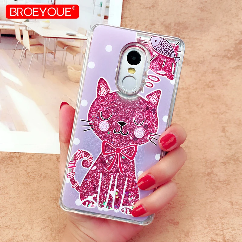 

Bling Liquid Covers For Redmi Note 5 Pro 4A 5A MI 8 S2 TPU Silicone Quicksand Glitter Cats Dynamic Phone Cases For Redmi Note 4X