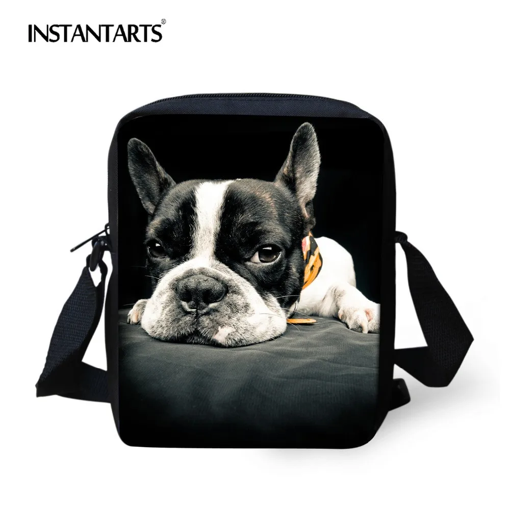 

INSTANTARTS Mini Messenger Bags Preschool Child Cute French Bulldog Small School Bag Cool Animal Pattern Women Men Crossbody Bag
