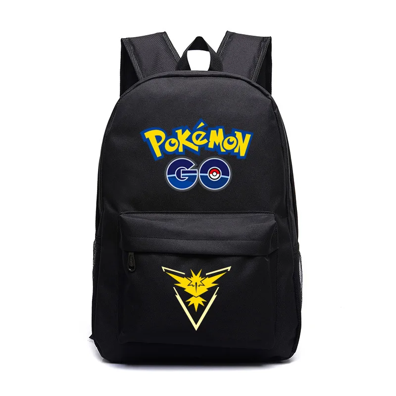 Pokemon Go Team Instinct Luminous Backpack School Bag For Womens Mens Teens School Backpacks Pokemon Book Bag Travel Backapck