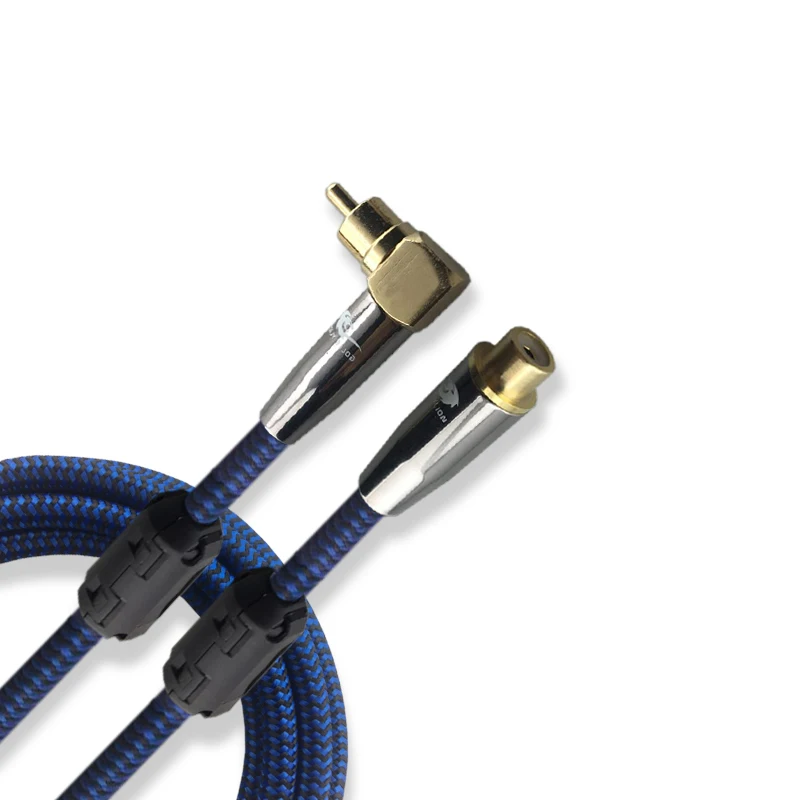 Angle L RCA Male to Female OFC Audio Cable Audiophile font b Amplifier b font Speaker