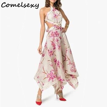 

Comelsexy Holiday Long Dress 2019 Summer Women Sexy Backless Bow Hollow Out Maxi Dress Slim Off Shoulder Beach Party Dress