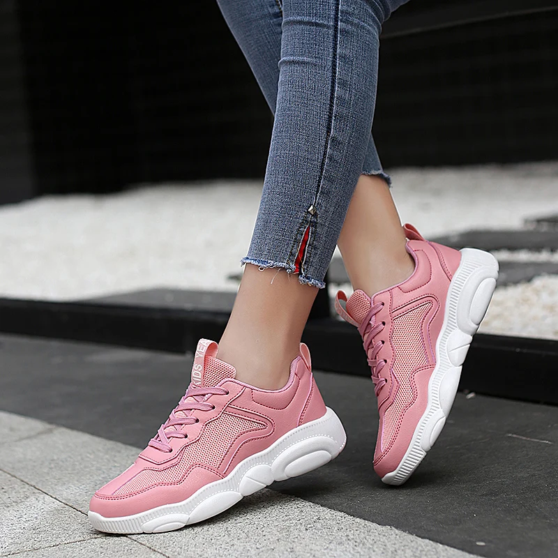 

Leader Show Woman Sneaker Trend Outdoor Breathable Lace-up Brand Women Sport Shoes 2019 New Zapatillas Mujer Walking Shoes Woman