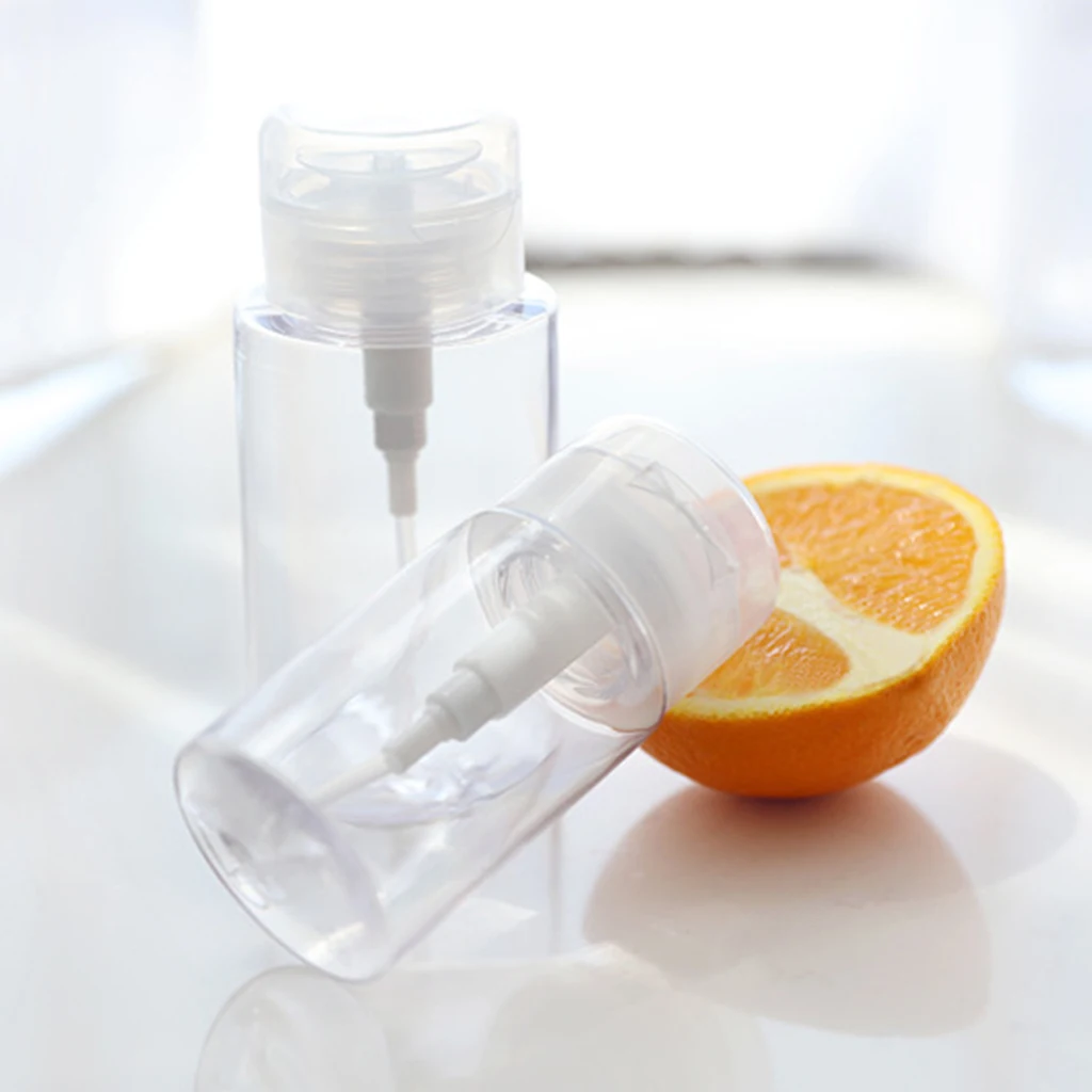 Pack of 2 Cosmetic Pump Dispenser Vial Container Jar Clear Bottle For Cleansing Oil Water Toner, 100ml 150ml
