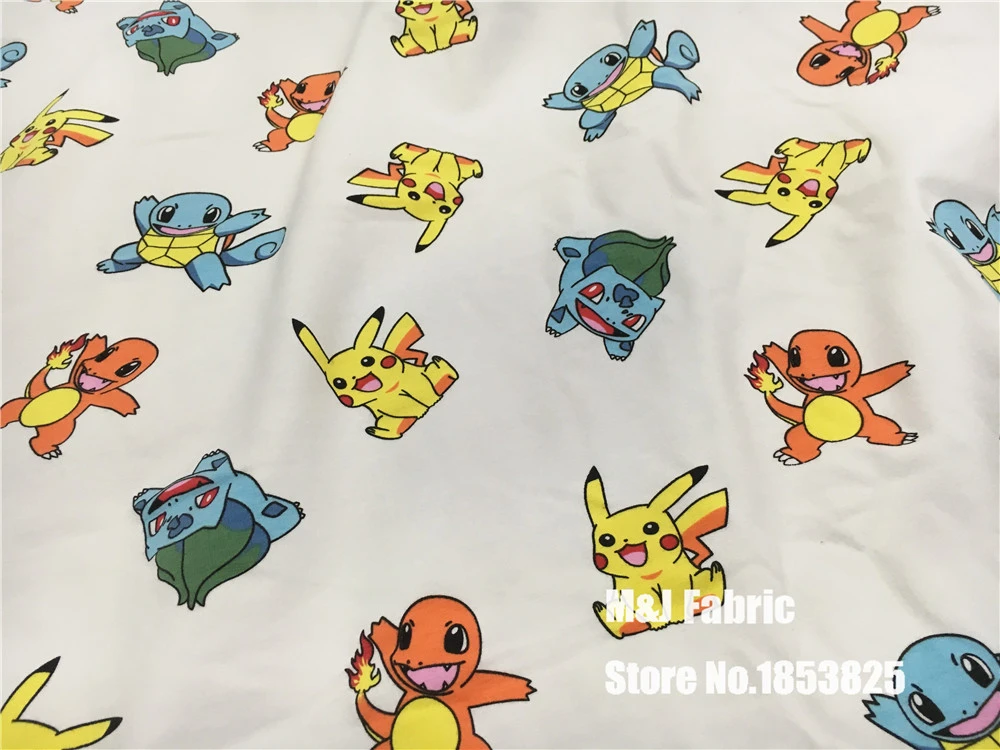 ピカチュウフランネル弾力性編み綿生地縫製diy少年パッチワーク子コート50 180センチ Knitted Cotton Fabric Cotton Fabricfabric For Aliexpress