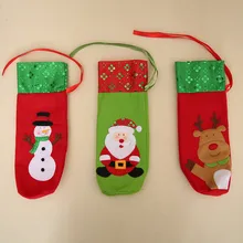 Детский Рождественский праздник, маленький Подарочный мешок, Рождественский винный декоративный набор, крепкое вино, красное вино, бутылка, пылеустойчивые декорации