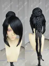 peruca hair queen Final Fantasy / lulu / Braids Head + Wig Bag / Black Cosplay WigParty cosplays heat resistant (B0320)