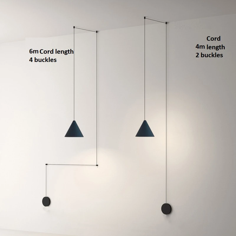 Подвесной светильник с длинной проволокой в форме конуса, современный светильник, черный металлический подвесной светильник для кухни, подвесной светильник