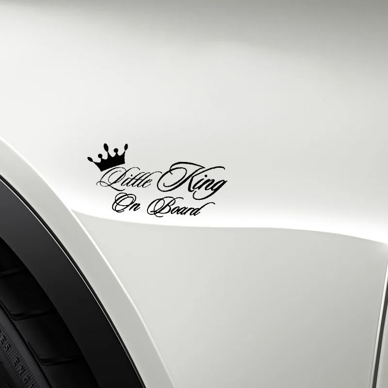 QYPF 15 2 см * 7 Виниловая Автомобильная наклейка Little King On Board черная