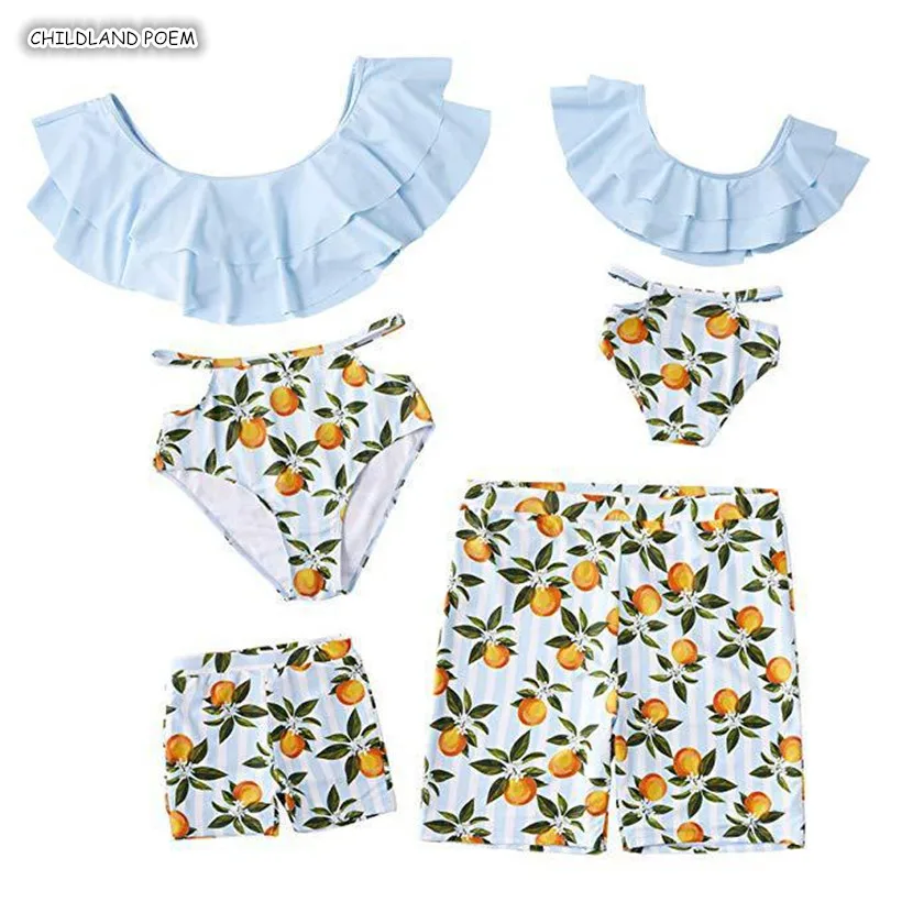 

Family Matching Swimwear 2019 Mother Daughter Matching Swimsuits Floral Family Look Mommy And Me Bathing Suit Bikini Clothes