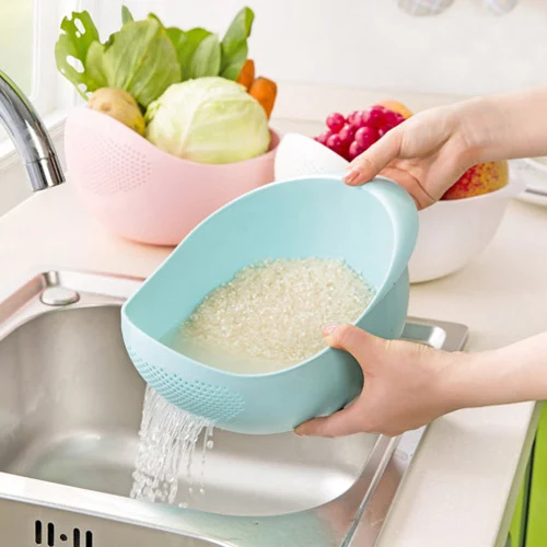 plastic Clean Rice Machine Vegetables basin wash rice sieve fruit bowl fruit basket the kitchen good