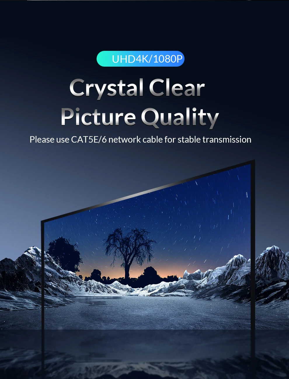 Unnlink UHD 4K 120M HD mi удлинитель Ethernet удлинитель LAN CAT5E/6 RJ45 сетевой кабель с ИК-датчиком для Светодиодный tv mi box проектор