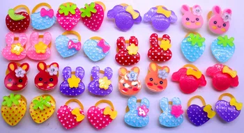 

New 50pcs cartoon style small dog hair accessories rubber bands Dog small Bows resin pebble Pet Grooming Products Cute Gift