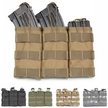 CQC военный страйкбол Пейнтбол тактический Молл Трехместный открытым верхом M4/M16 подсумок быстро AK AR FAMAS пистолет винтовка Mag сумка