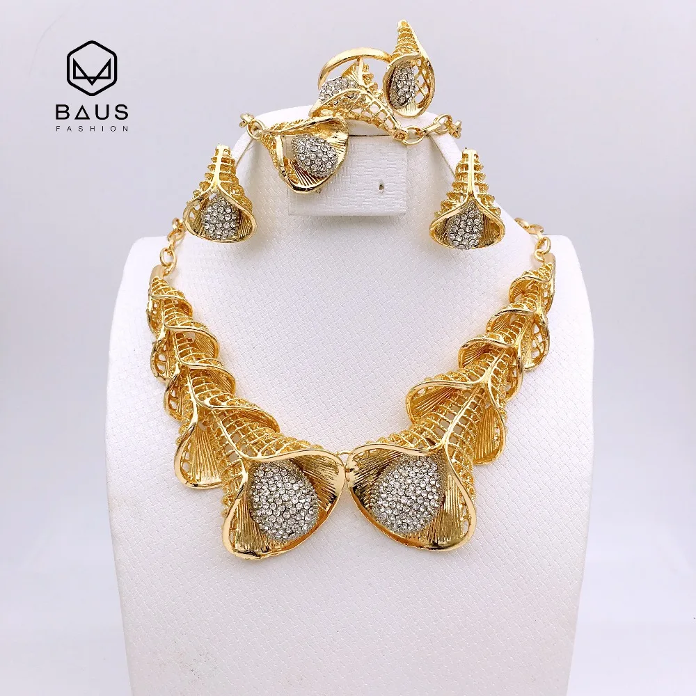 flower bijoux or plaque or arabe african beads jewelry set