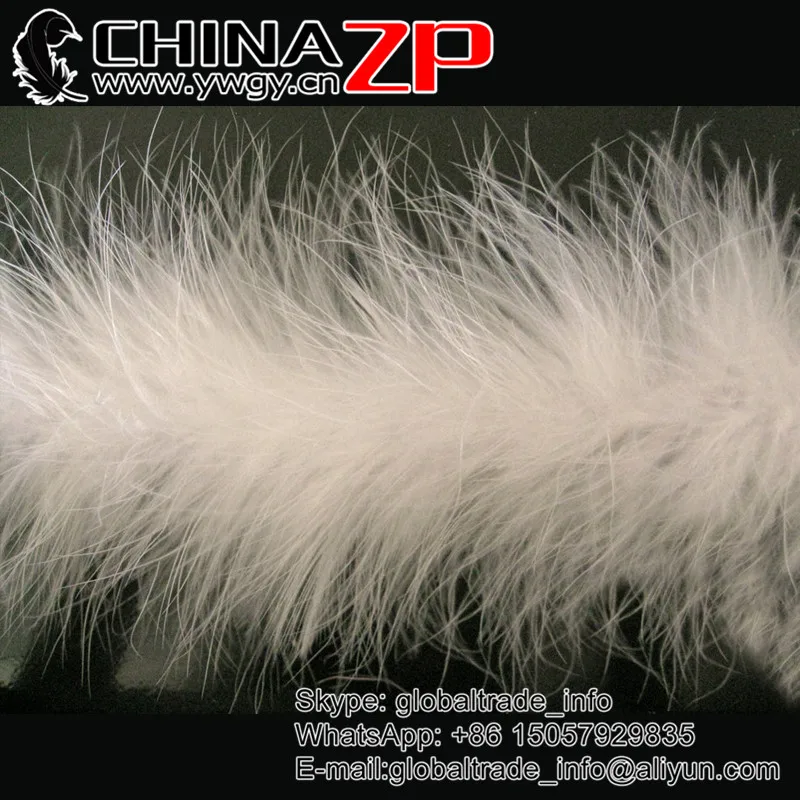 

Gold Supplier CHINAZP Factory 20g 20yards/lot Selected Prime Quality Dyed Ivory Turkey Marabou Feather Boa