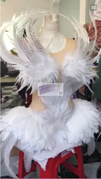 Модный костюм лебедя для фотосессии и Хэллоуина; костюм белого лебедя для коммерческого представления; маскарадные костюмы