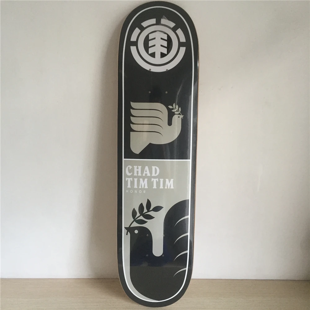 

2015 ELEMENT Canadian Maple Skateboard Deck 8" Skateboard Shape Maple Black & Grey Pattern Skate Deck Patins Street