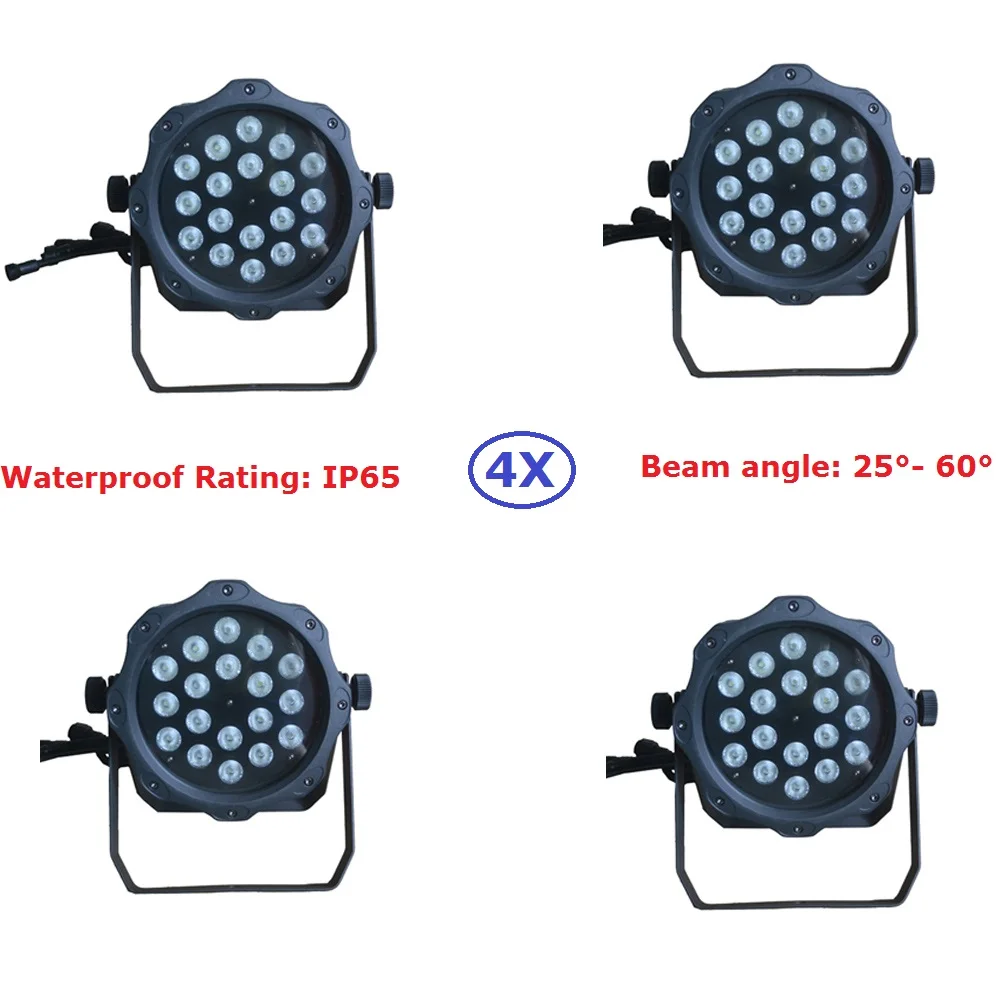 4Pcs/Lot LED Par Light Cans RGBW 4IN1 Quad Color 18X10W LED Par Light