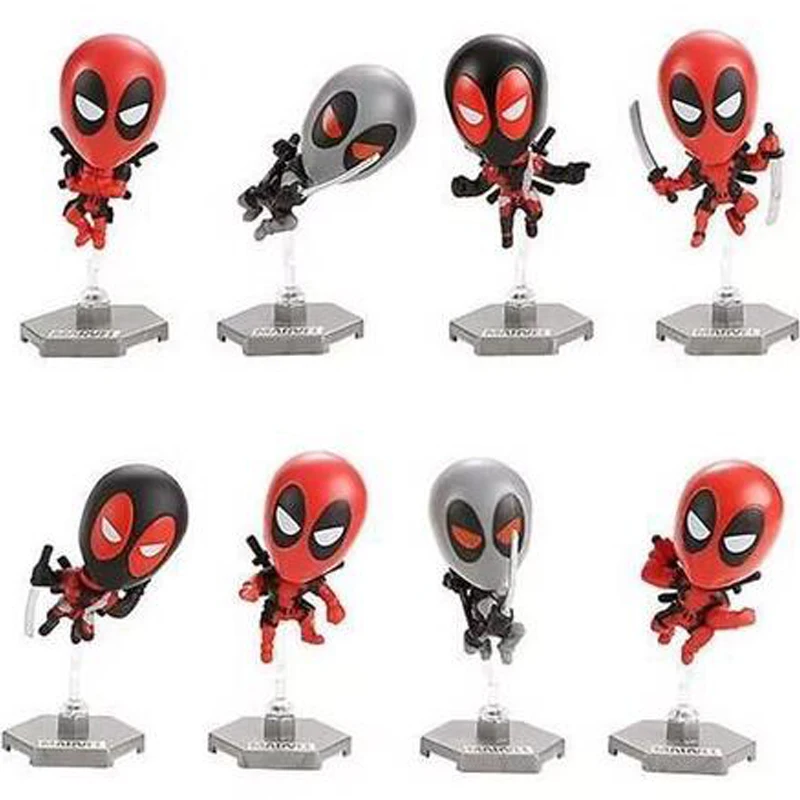 

8pcs/set Marvel X-MAN DeadPool Cute Version PVC Figure Model Toys