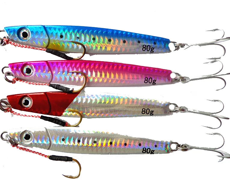 Buy Extragreen Metal Bait Jig Lure with assist Hook 80g Weight Jigger with