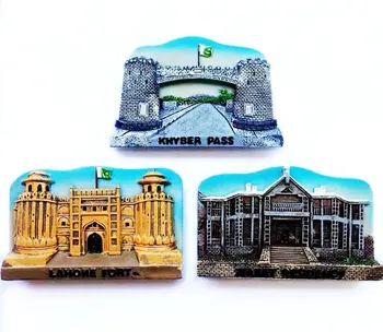 

New Hand Painted Pakistan Lahore Castle 3D Fridge Magnets Tourism Souvenirs Refrigerator Magnetic Sticker