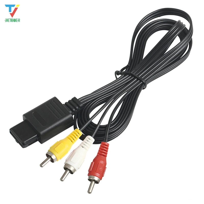 500 шт./лот 1 8 м 6 футов AV TV RCA видео шнур кабель для игровых кубиков/для SNES GameCube/для